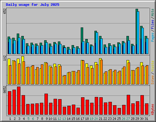 Daily usage for July 2025