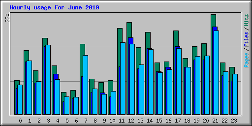 Hourly usage for June 2019