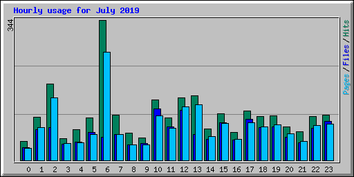 Hourly usage for July 2019