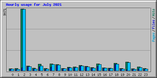 Hourly usage for July 2021