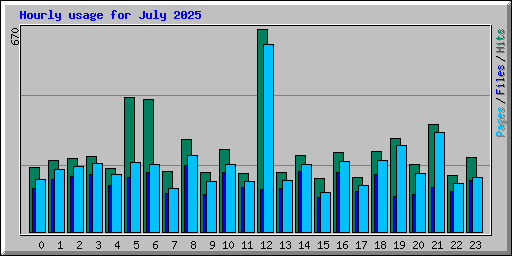 Hourly usage for July 2025